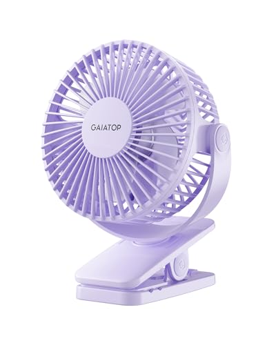 Image of Gaiatop Portable Clip on Fan Battery Operated, Small Powerful USB Table Fan, 3 Speed Quiet Rechargeable Mini Desk Fan, 360 Rotate Personal Cooling Fan for Home Office Stroller Camping