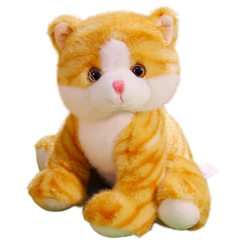 Peluche chat de 35 cm : le doudou rayé affectueux source de réconfort unique