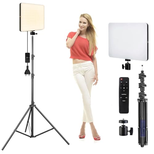 Image of 11 inch Camera Panel Soft Light for Video Shooting, Photography, Studio, YouTube and Live Streaming with 2700K-5700K CRI95+ (11 inch Camera Light + 7ft Stand)