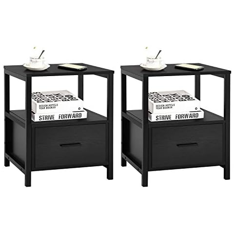 VECELO Modern Bedside Table Set of 2 Cover