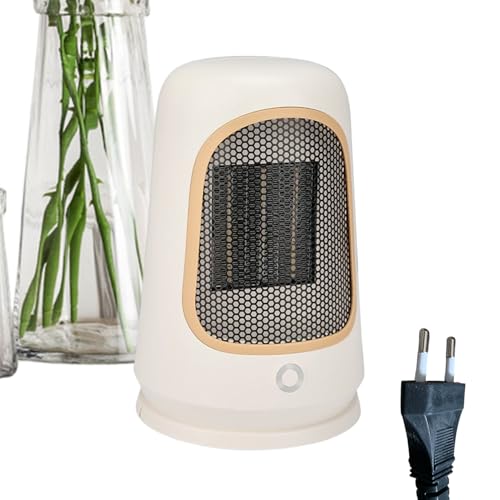 寝室用電気ラジエーター - 難燃性 ABS 13.9x10.6x19cm | 2段階の速度調整、転倒防止、空気循環を備えたポータブルセラミックヒーター |オフィスドミトリーアパートメント