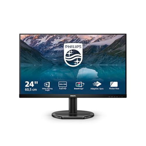 Philips 242S9JAL - Monitor Full HD da 24 pollici, AdaptiveSync, altoparlanti (1920x1080, 75 Hz, VGA, HDMI, DisplayPort, hub USB), colore nero - Monitor - Immagine 1