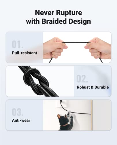 Ugreen Cat 8 Ethernet Cable, 2 Pack Ethernet Cable With 40Gbps 2000Mhz High Speed, 26Awg Braided, Shielded Heavy Duty Internet Cable Compatible For Gaming Pc Ps5 Ps4 Ps6 Xbox Modem Router, 3Ft #TOP4