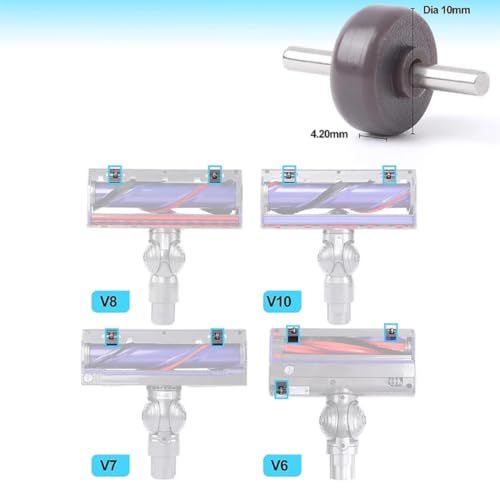 4 Stück staubsauger Vorderräder Rollen Ersatzteile,Achsen+Rollen Reparaturteile Zubehörset,Staubsauger Ersatz Zubehör,Kompatibel mit Dyson V6 V7 V8 V10 V11 V15 Serien