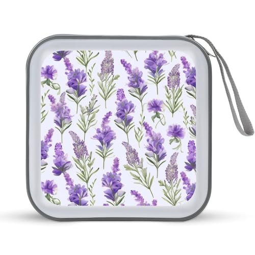 Rangement CD de bureau et maison étui 40 DVD gain de place motif lavande