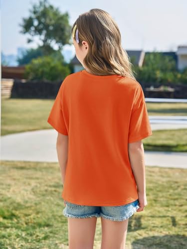 Image of Haloumoning Girls Short Sleeve T-Shirts | Kids, Summer,Girls shirts,Oversized t shirts,Girls T-Shirts,Oversized Tops, Casual Crewneck, Basic Tees 5-14Y