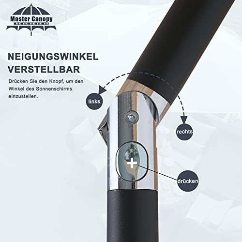 Mastercanopy Patio Umbrella With 32 Solar Led Lights -8 Ribs (9Ft,Turquoise) #TOP4