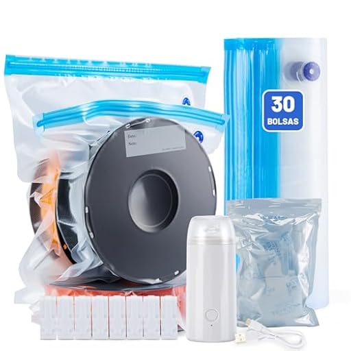 AGPTEK Bolsas Almacenamiento Filamento 3D (30 Unid) - Kit Vacío 2 Tamaños: c con Bomba 500mAh, 30 Desecantes, Antihumedad/Polvo para PLA, ABS (PA+PE) | Ya disponible en tu tienda friki favorita! En mundofriki.es! AGPTEK Bolsas Almacenamiento Filamento 3D (30 Unid) - Kit Vacío 2 Tamaños: c con Bomba 500mAh, 30 Desecantes, Antihumedad/Polvo para PLA, ABS (PA+PE) | Ya disponible en tu tienda friki favorita! En mundofriki.es!