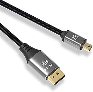 YIWENTEC 2M 6.6FT Mini DP to DisplayPort Cable 8K(7680X4320)@60Hz 4K@144Hz DisplayPort 1.4 Bi-Directional Transmission DisplayPort to Mini DisplayPort 8K Cable (2M)