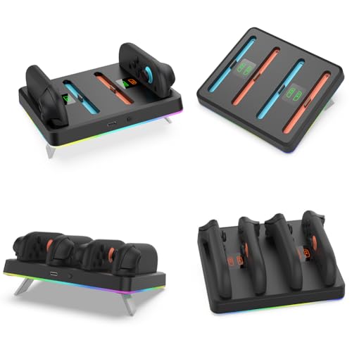 Chargeur magnétique Switch2 avec RGB : station de recharge rapide pour manettes de jeu