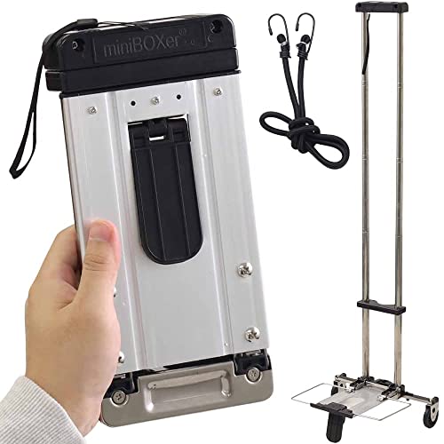 Image of Dravizon Foldable Travel Luggage 2 Wheels Shopping Luggage Carrier Cart Travel Cart for Luggage, Collapsible Dolly Cart Portable in Backpack for Shopping, Business Trip, Auto, Office Use