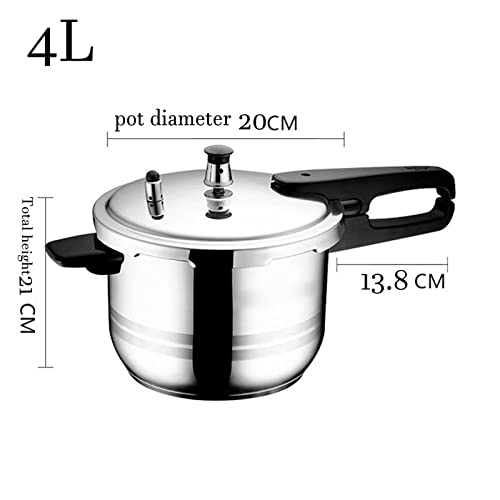 304 Stainless Steel Pressure Cooker Explosion-Proof Thickened Safety Household Gas Induction Cooker Universal Cookware Rice Cooker (Color : 4L) #TOP2