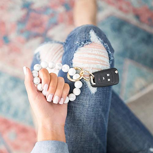 Boderier Silicone Bead Key Ring Keychain Bracelet Wristlet Band Bracelet With Leather Tassel thumb #6