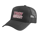 Troy University Trojans TROY03 Trucker Hat with Adjustable Mesh Back, Black