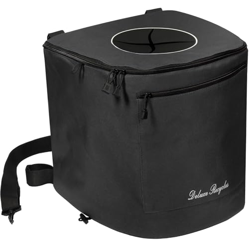 Deluxe Recycles Collapsible Trash Can for Boating and Camping | Large, Durable, and Portable with Inner Bin - 8 Gallons - (Black)
