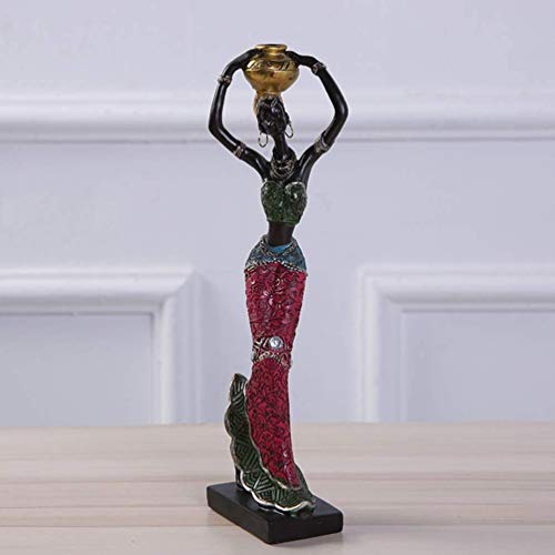 image for koTTIYA Taotenish 2pcs African Sculpture Women Figure Girls Tribal Lad