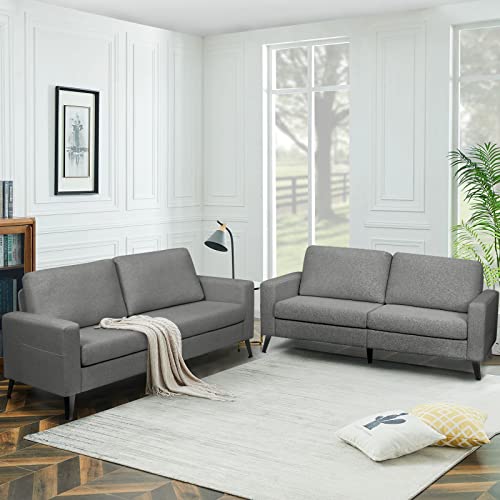 Yodolla Grey Couch, 2 Seats Sofa For Living Room 79" Wide, Oversied Loveast For Bedroom And More #TOP2