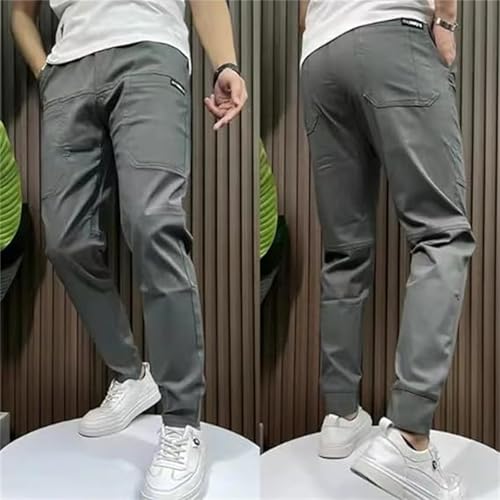 Vogany Cargo Pants, Men's High-Stretch Multi-Pocket Overalls, Fall Casual Great Storage Capacity Drawstring Skinny Pants2