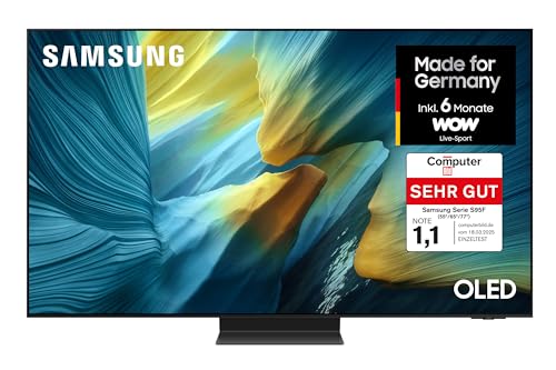 SAMSUNG OLED S95F 77 Zoll (195 cm) 4K Fernseher, Antireflexion, NQ4 AI Gen3 Prozessor, OLED HDR Pro, Gaming Hub, Motion Xcelerator 165Hz, 4K Upscaling, Dolby Atmos, Samsung Vision AI Smart TV