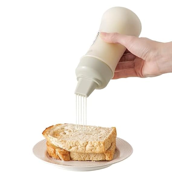 SPRINT4DEALS 5-Holes Squeeze Condiment Dispenser Bottle Seasoning Kitchen Tool for Ketchup, BBQ, Sauces, Syrup, Mustard (White)