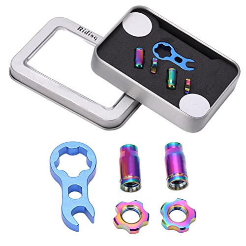 Set de 7 tapones de válvula para bicicleta de aleación de titanio con alta dureza, color brillante, 3x2.6mm miniatura 7
