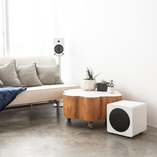 Kanto SUB8VMW Sealed Powered Subwoofer | 300W Peak Power | 8' Woofer | Vinyl | Matte White