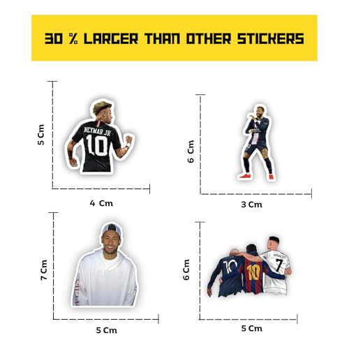 Image of Pack of 35 Random Neymar Jr. Stickers for Laptop /Mobile /Mobile /Journal /Diary /Guiatar etc. (Pack of 35) (Neymar)
