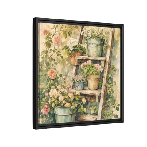 Tableau déco aquarelle échelle ancienne pour créer une ambiance douce et nostalgique