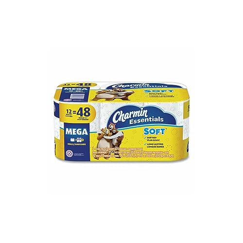 Charmin Essentials Soft Bathroom Tissue, Septic Safe, 2-Ply, White, 352 Sheets/Roll, 12/Pack