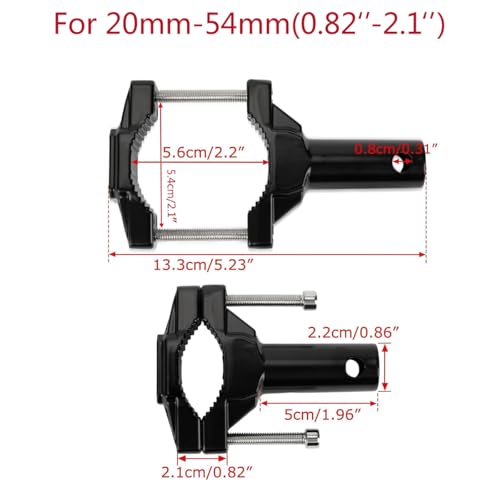 Motorcycle Spotlight Mount Brackets, Motorbike Tube Clamp Turn Signal Mounting Clamp Fog Light Holder for 0.82"-2.1" ATV UTV Roll Bar (2 Pcs) - Thumbnail 4