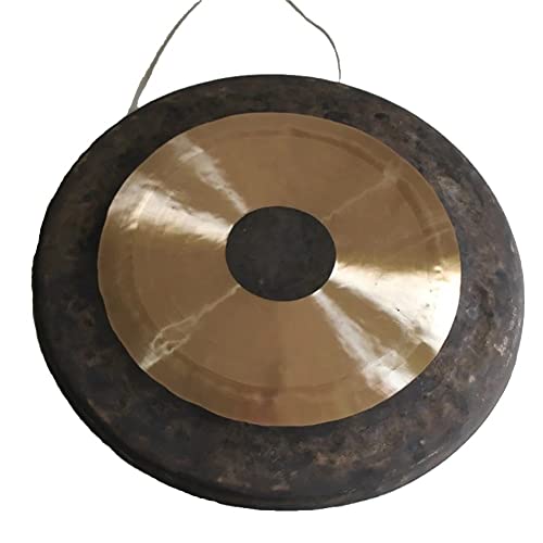 LSIUA Chinese Traditional Bronze Gong, Beautiful Shimmering Wash Quality, Calming Sound and Hand Selected, for Sound Healing, Meditation, Yoga(Size:18 Inch)