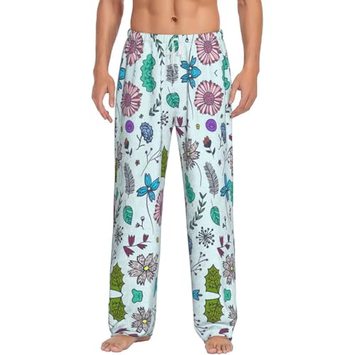 Pantalon de pyjama imprimé fleurs confort S-5XL avec poches