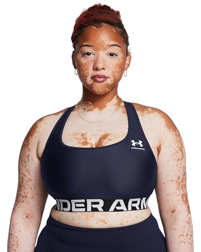 Image of Under Armour Womens HeatGear Authentics Mid Impact Branded Sports Bra