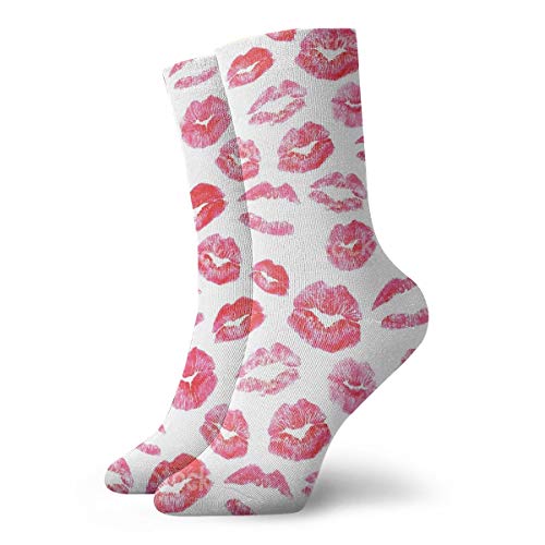 Flying XIE Red Lips Kisses Pattern Sock Novelty Tube Socks 11.8 Inch Long for Adult Outdoor Workout Dancing