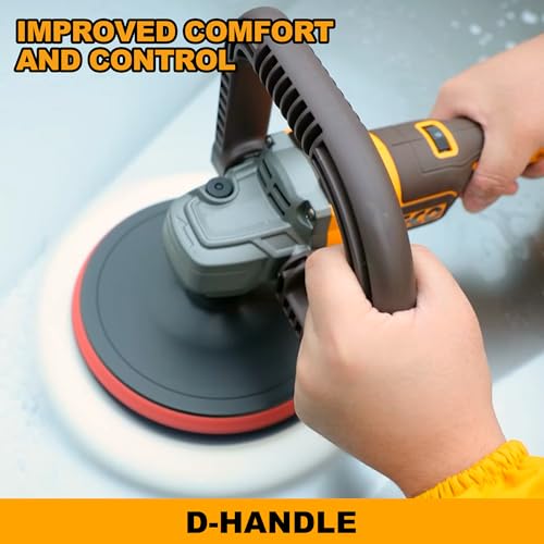 Image of INGCO 20V Cordless Rotary Polisher 180mm Car Polisher M14, 7 Variable Speed, Buffer and Sander with 1Pcs 4.0Ah Battery & Charger, 1Pcs Tool Bag