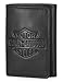 Harley-Davidson Men's Genuine Leather Rfid Blocking Trifold Wallet