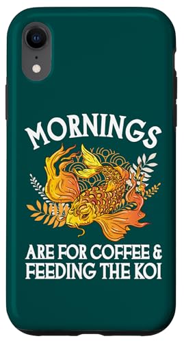 朝はコーヒーと鯉の餌やりに スマホケース iPhone XR 用