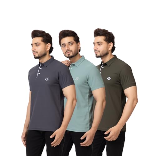 Image of OSCILLATE Summer Casual Wear Polycotton Polo Tshirt || Collared Neck Half Sleeve Solid T-Shirt for Men