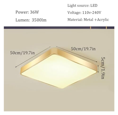 Plafonnier doré brossé LED au design moderne et profil bas - 2