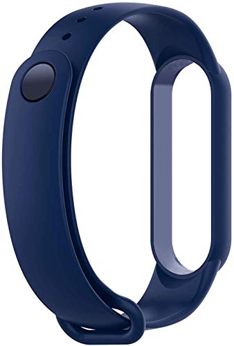 Image of WOW IMAGINE Replacement Strap Wristband for Mi Band 5 Smartwatch | Soft Silicone Matte Sport Wristband Accessory Flexible Bracelet Compatible with Xiaomi Mi Band 5 - Washington Blue