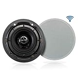 Ceiling and Wall Mount Speaker - Wireless Bluetooth 5.25” Dual 2-Way Audio Stereo Sound Subwoofer...