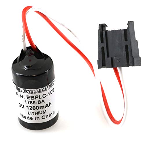 3V Lithium PLC Battery Replaces Allen Bradley 1747BA, Allen Bradley 1769-BA, Allen Bradley 1769-BA2, Allen Bradley 41761, Allen Bradley 41762, Allen Bradley 41763, Allen Bradley 41764, SLC5/01, SLC500