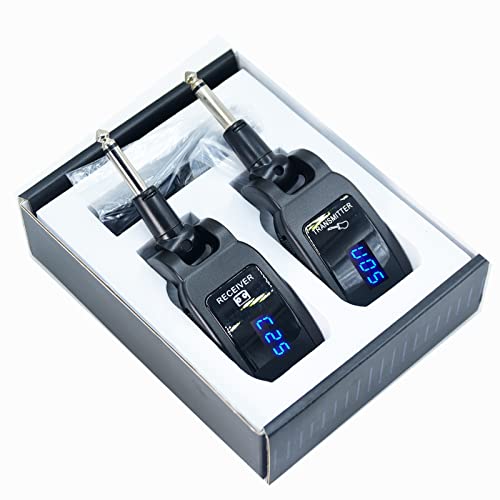 Arklove 1/4 Inchts Jack 6.35Mm Mic Microphone Wireless Guitar System Rechargeable Guitar Transmitter Receiver Set Bass Pick Up Accessaries Amp (Black) #TOP20