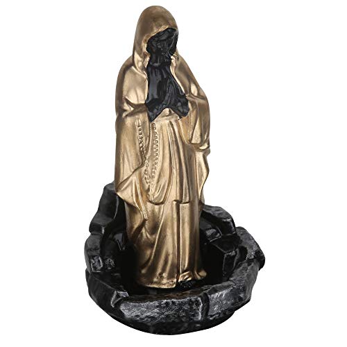 Image of Craftam Big Size Virgin Mother Mary Smoke Backflow Cone Incense Holder with 20 Incense Cones, Christian Religious Gifts (LWH 10X10X19 cm)