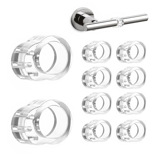 Flearitzo 10 st Dörrstopp för handtag - Dörrstopp i PVC - Silikon som skyddar - 17 mm Öppning - Skydd för Dörrar och Fönster - Hörnskydd för Dörr