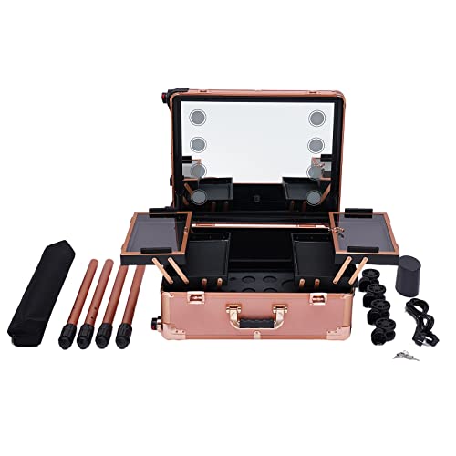 Malette maquillage à lumière LED réglable et hauteur ajustable