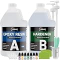 OSBANG Epoxy Resin 2 Gal, Epoxy Resin Kit for Beginner & Crafter, Crystal Clear Epoxy Resin for Casting, Coating, Jewelry Making & DIY, Hard Type No Bubble Non-Yellowing Deep Pour Resin(1 Gal×2)