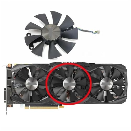 Computerkühlungsteil 87 mm 4PIN GA91S2H GTX 970 AMP GPU-Lüfter kompatibel mit GTX 970 980 980Ti AMP Grafikkarten-Lüfter(Gold)