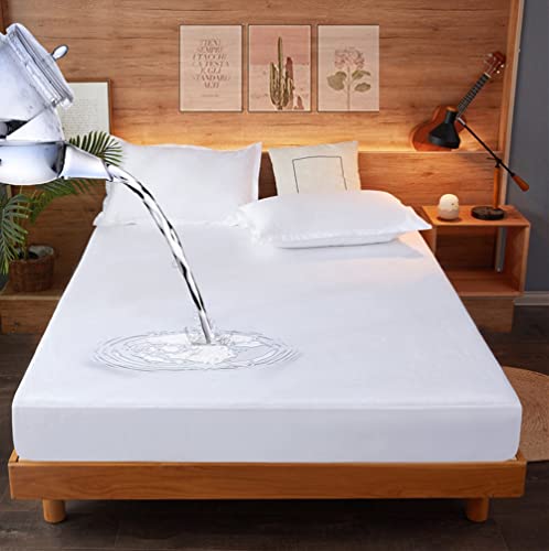 Protector de colchón impermeable de 180 x 200 cm transpirable antiácaros profundo para cama 2