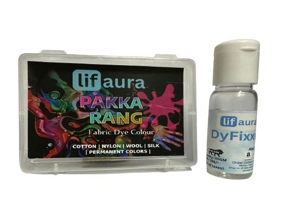 Prokart Lifaura Pakka Rang Fabric Permanent Dye Color Kit Pack of 5 Sachets (5g Each 25g Pack) with 30g Dyfixer ShadeA-31 :Tan Brown (Same Color),-image-19